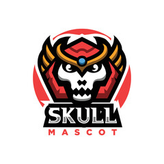 Skull sport logo mascot isolated on white background