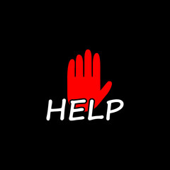 Obraz premium Help icon black background.