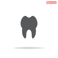 Simple vector tooth icon. Silhouette icon isolated on white background. Minimalistic style.
