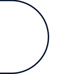 half circle element with transparent background 
semicircle black
