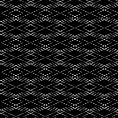 Geometric wavy line on black seamless pattern