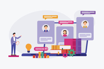 HR Manager Choosing Best Candidate for Job 2d vector illustration concept for banner, website, illustration, landing page, flyer, etc