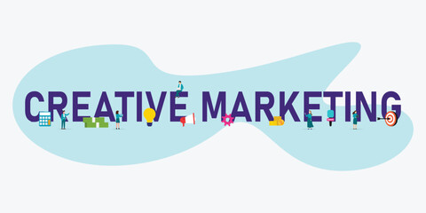 Creative marketing business people 2d vector illustration concept for banner, website, illustration, landing page, flyer, etc
