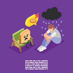 Gluten Intolerance Isometric Background