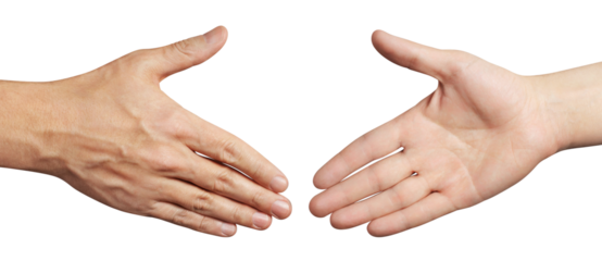 Hands greeting each other cut out