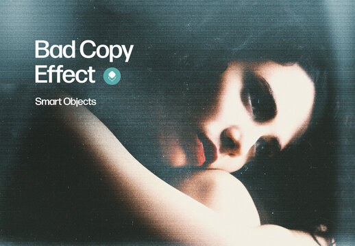 Bad Copy Photo Effect Mockup