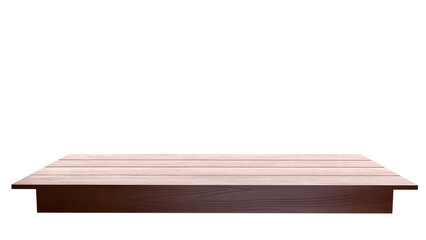 wooden empty table top boards with blurred cloud sky background
