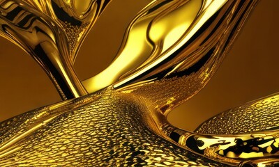 gold liquid flow background created with Generative AI