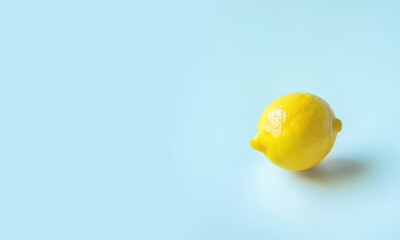 lemon on sky blue background created with Generative AI