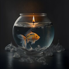 Naklejka na ściany i meble goldfish in a glass
