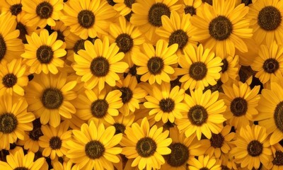 yellow sunflower background created with Generative AI