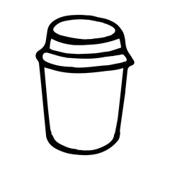 Coffee cup to go doodle style vector illustration isolated on white