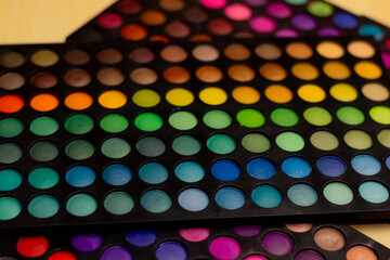 close up of colorful eyeshadow