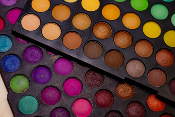 close up of colorful eyeshadow