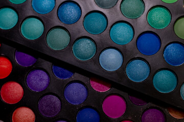 close up of colorful eyeshadow
