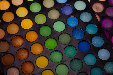 close up of colorful eyeshadow