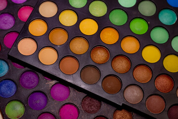 close up of colorful eyeshadow