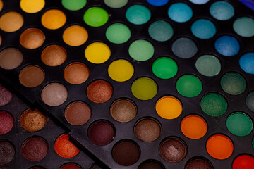close up of colorful eyeshadow