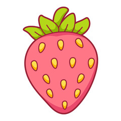 Obraz premium Illustration of cartoon strawberry. Decorative item. Image for design.