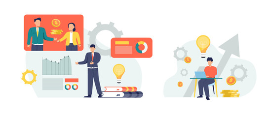 A Man Working With Laptop and Business Finance