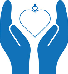Obraz premium Hand icon, human hand icon blue vector