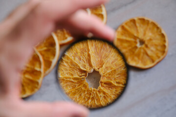 dried orange on table