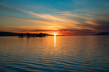 Sunset on the Lake Shinji, Shimane, Japan