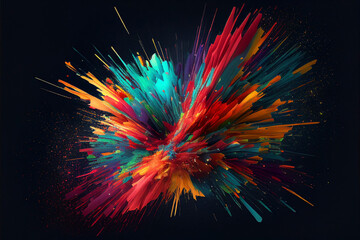 Color explosion - Abstract oil painting - Generative Ai