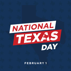 National Texas Day. February 1. The 28th State of United States of America. Vector Illustration.