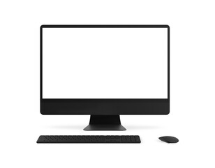 Computer with Keyboard and Mouse - Front View	