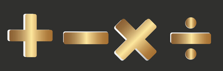 Obraz premium Mathematical symbols, Cross, minus, plus, division