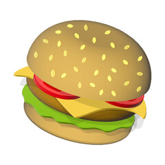 hamburger on a white