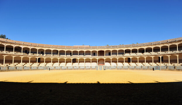 Arènes à Ronda, province de Málaga, Andalousie. L'un des plus anciens d'Espagne.
