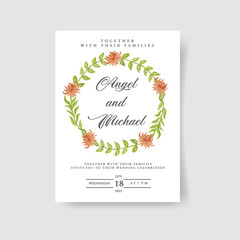 Beautiful floral Wedding Invitation. Floral frame watercolor vector illustration 