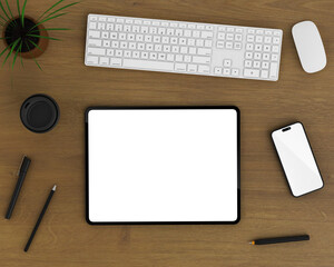 Tablet and Phone Top View	
