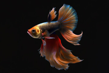 Vibrant and Exotic Guppy Fish made with Generative AI - obrazy, fototapety, plakaty