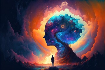 Euphoria dreamy aura calming psychedelic spirituality illustration