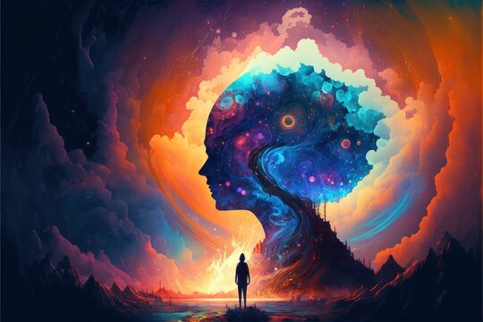 Euphoria dreamy aura calming psychedelic spirituality illustration