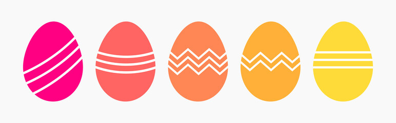 Painted colorful Easter eggs flat design icons. Vector illustration. - 564261591