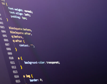 Code background in editor. Web programming with css coding