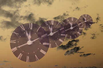 Abstract negative   Doomsday clocks  