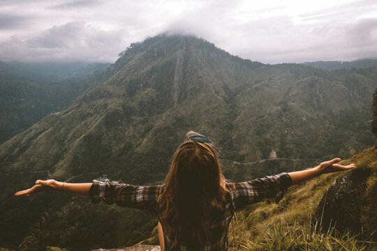 woman in the mountains