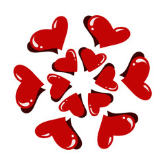 Illustration design vector graphic of love heart. Perfect for stickers, tattoos