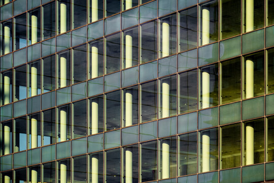 Facade of a modern empty office building