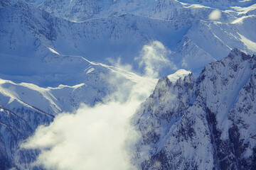 With Skyway Mont Blanc high in the Alps, Italy, Aosta Valley.
Near to Mont Blanc at 3,466 metres,...