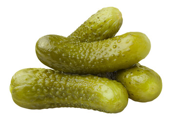 Delicious marinated pickled cucumbers cut out