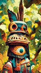 Fototapeta premium forest Maya ancient culture. Aztec and Inca civilization illustration art Generative AI Content by Midjourney