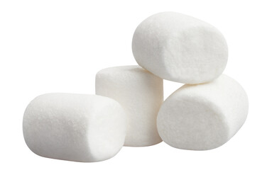 Four delicious marshmallows cut out - obrazy, fototapety, plakaty