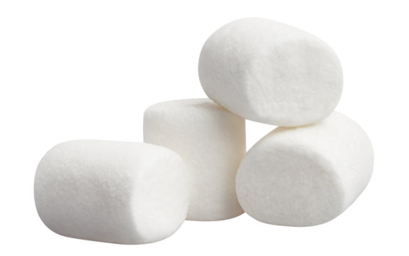 Four delicious marshmallows cut out