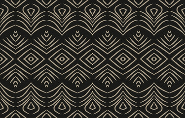 Ethnic abstract ikat art. Fabric Morocco, geometric ethnic pattern seamless  color oriental. Background, Design for fabric, curtain, carpet, wallpaper, clothing, wrapping, Batik, vector illustration